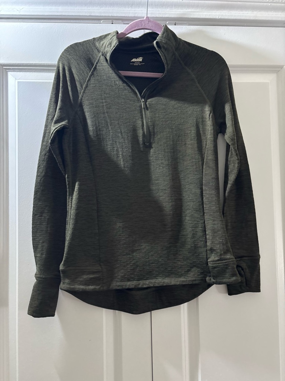 Ava & Viv Olive Quarter-Zip Active Top